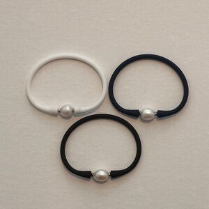 Freshwater Pearl Rocker Bracelet Set - White, Navy, Black